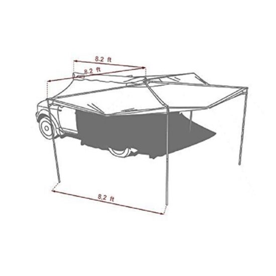 Tent Car Awning 2m in Roof Diameter 2m-2.5m 4 Side Sector Side Sunshade Portable Tent - Image 3
