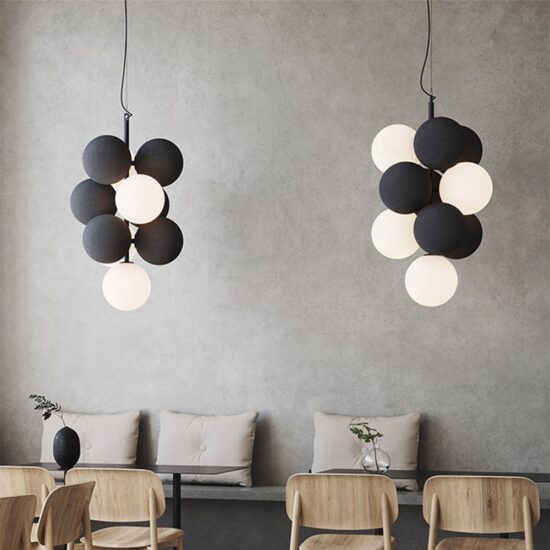 LED Chandelier Bubbles Bedside Lamp Modern Pendant Lamps Fabrics PVC Hanging Lighting Fixture - Image 2