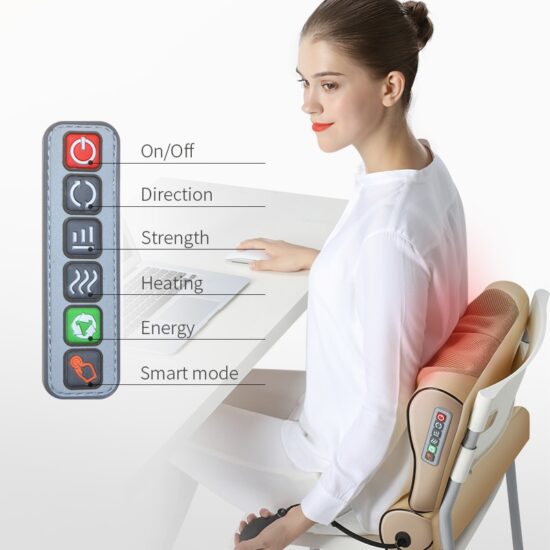 Neck Massage Pillow Electrical Cervical Traction Massager Wormwood Hot Compress Relief Back Shoulder Pain Body Health - Image 3
