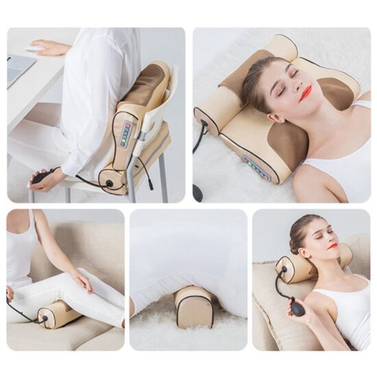 Neck Massage Pillow Electrical Cervical Traction Massager Wormwood Hot Compress Relief Back Shoulder Pain Body Health - Image 4