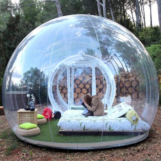 bubble tent Inflatable Dome Transparent camping tent house in The Rain Igloo house for camping 10ft 4M - Image 3