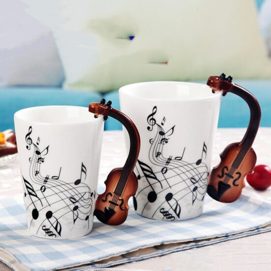 Music Mug Creative Guitar Violin Style Ceramic Mug with Handle Novelty Gifts 240ml/400ml - Image 5