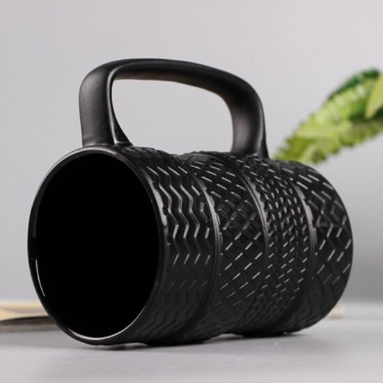 Tire Mug Style Porcelain Ceramic 350ml Creative Black Cups Novelty Gifts Large Size For People Love Cars - Image 2