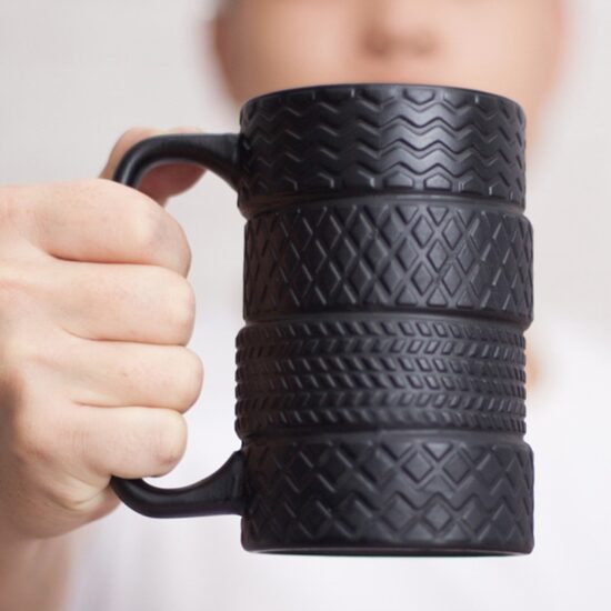 Tire Mug Style Porcelain Ceramic 350ml Creative Black Cups Novelty Gifts Large Size For People Love Cars