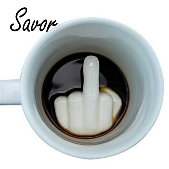 Middle Finger mug,Novelty Style Mixing Cup Funny Ceramic Mug 300ml Capacity To make a prank on your friend at work