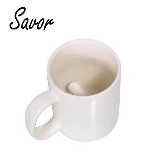 Middle Finger mug,Novelty Style Mixing Cup Funny Ceramic Mug 300ml Capacity To make a prank on your friend at work - Image 5