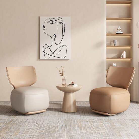 Luxury Lounge Chair Nordic Living Room Sofa Leather Only back Chairs Individual Balcony Relaxing Furniture Mobile Balcony Decor - Image 4