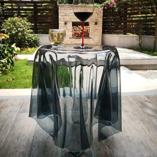 Floating Corner Table Acrylic Modern Side Table European Style Living Room Small Round Creative Tea Table - Image 4