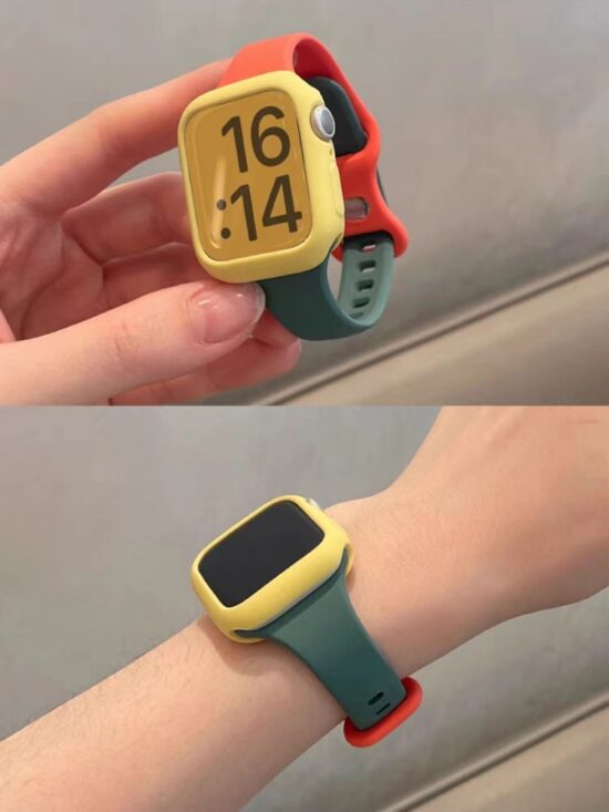 Strap for Apple Watch Band 49Ultra 8SE 41/45mm Rubber Loop for Iwatch 38/42 40/44mm Popular Slim Silicone