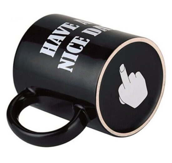 Coffee Mug With Print Middle Finger Funny Cup for Employees Your Friends Creative Novelty Gifts - Image 2