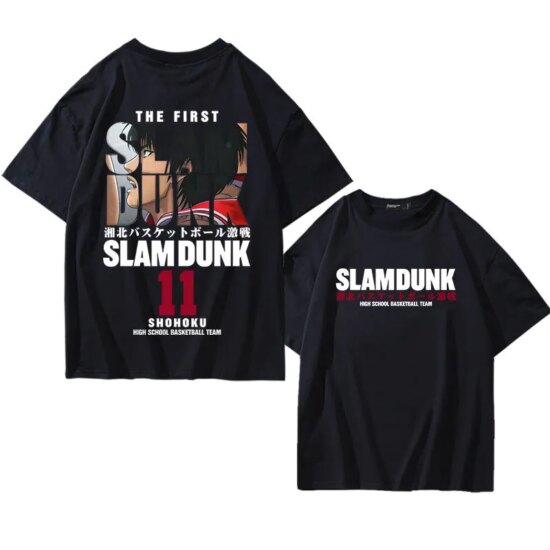 Anime Slam Dunk T-Shirt for Men’s Sakuragi Hanamichi Kaede Rukawa Tee Oversized Japanese Manga Women Short Sleeve Kid100-6XL - Image 2