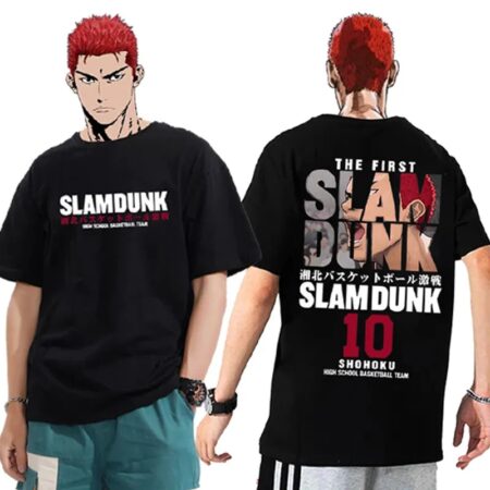 Anime Slam Dunk T-Shirt for Men’s Sakuragi Hanamichi Kaede Rukawa Tee Oversized Japanese Manga Women Short Sleeve Kid100-6XL