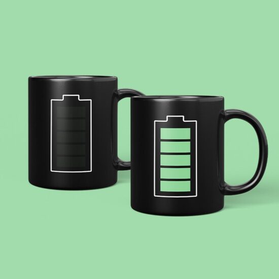 Magic Mug Temperature Color Changing Chameleon Cups Heat Sensitive Fuel-Brain-Hart Printing Mug for Gifts