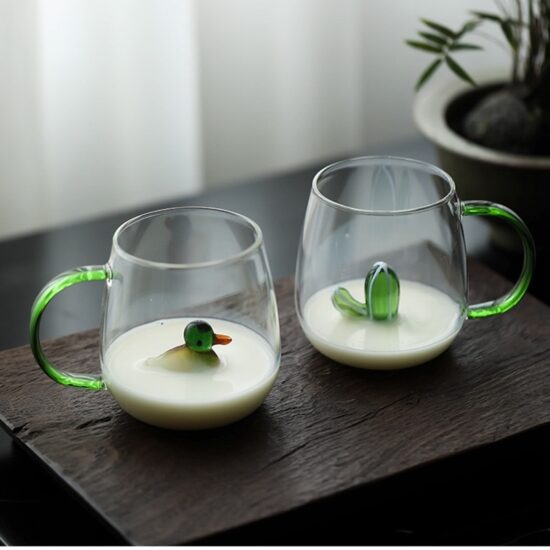 3D Glass Mug Cute Cartoon Animal Inside The Cup With Handle For Milk Tea Cups And Novelty Gifts - Image 2