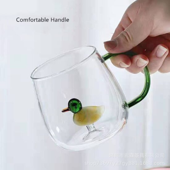 3D Glass Mug Cute Cartoon Animal Inside The Cup With Handle For Milk Tea Cups And Novelty Gifts - Image 3