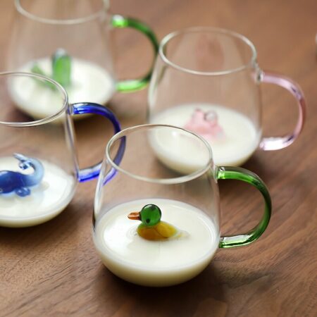 3D Glass Mug Cute Cartoon Animal Inside The Cup With Handle For Milk Tea Cups And Novelty Gifts