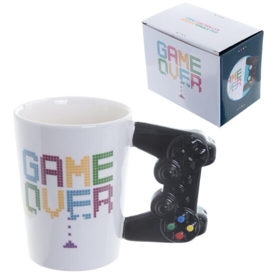 GAME OVER Mug With 3D Game Controller Handgrip Ceramics Mug For Birthday Gift