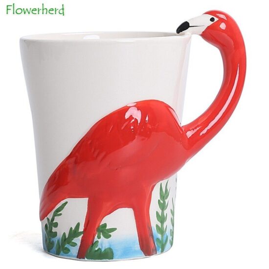 Ceramic Mug Shaped Knife Animal Outside The Cup European and American Office Mug - Image 4