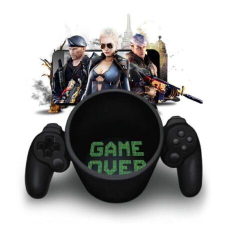 Ceramic Game Over Coffee Mug Creative 3D Game Controller Handle Cup For Home Office Game Boy Best Gift