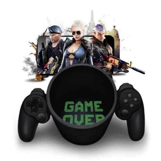 Ceramic Game Over Coffee Mug Creative 3D Game Controller Handle Cup For Home Office Game Boy Best Gift