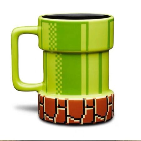 Super Mario cute cup mushroom shape mug coffee fashion pipe mouth water question mark night light