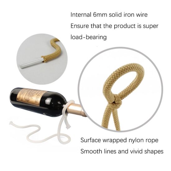 Wine Bottle Holder Rope Wine Rack Serpentine Bar Cabinet Display Stand Shelf Gifts Table Decor Creative Suspended - Image 2