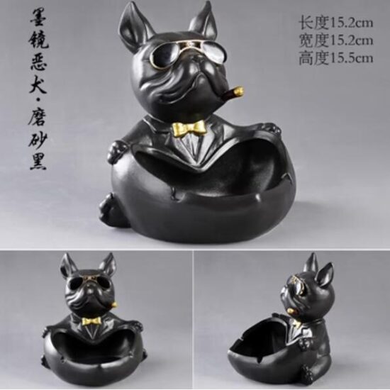 Figurine Dog Holding Storage Box Room Decoration Ornament Crafts Art Bulldog Animal - Image 3