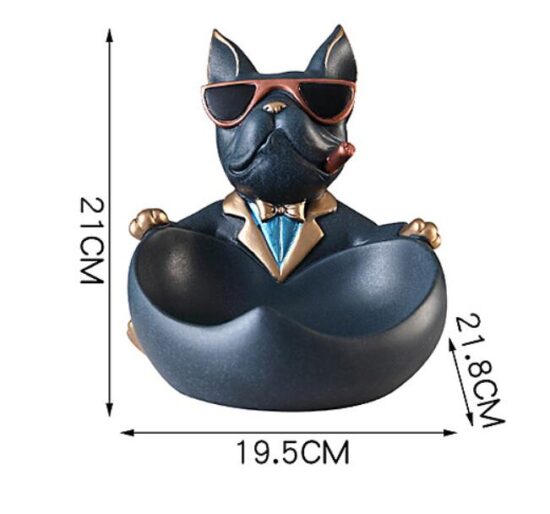 Figurine Dog Holding Storage Box Room Decoration Ornament Crafts Art Bulldog Animal - Image 2