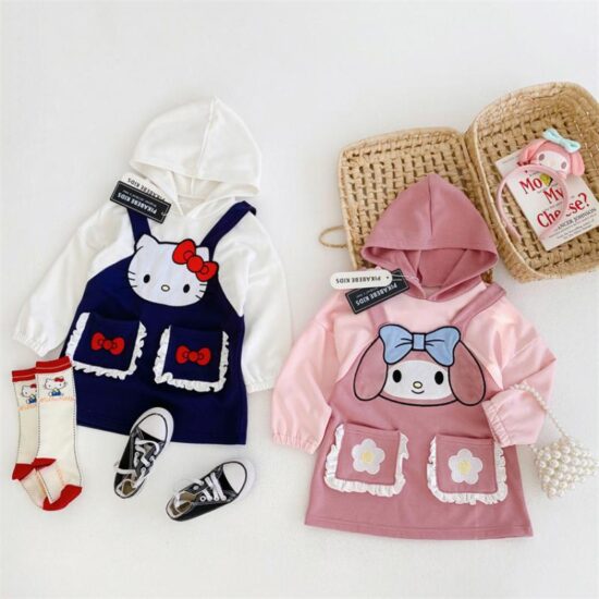 Anime Peripheral Children's Sweater Cute Anime Hoodie Soft Comfortable and Breathable Sanrio's Hello Kitty My Melody - Image 2