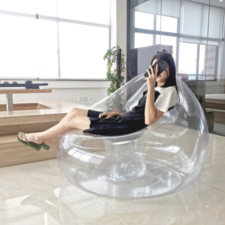 Inflatable Sofa Portable Folding Chair Sleeping Bag Waterproof Ultralight-Transparent Air Bed Camping Fast-Folding Beach Lazy Bags