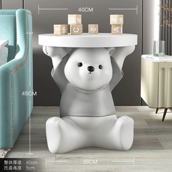 Bear Statues Coffee Table Home Decor Living Room Decorative Creative Anime Side Table Bedside Cupboard Nordic Vitality - Image 2