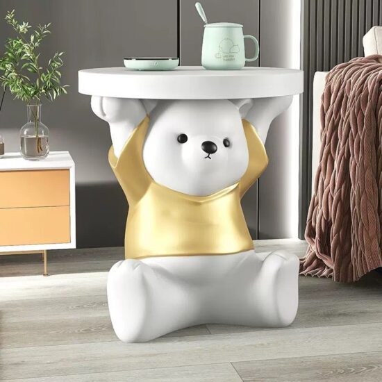 Bear Statues Coffee Table Home Decor Living Room Decorative Creative Anime Side Table Bedside Cupboard Nordic Vitality - Image 4