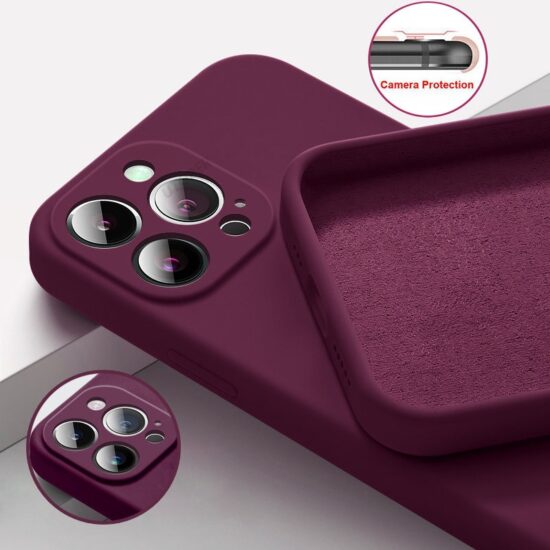 Phone Case For iPhone UTOPER Square Liquid Silicone With Microfiber Strong Protection Back Cover