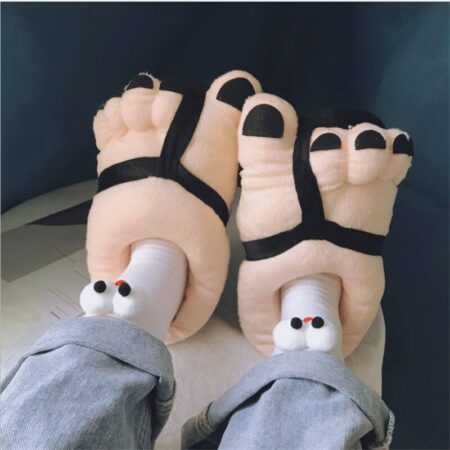 Funny Shoes Big Feet Flats Slipper Lightweight FlipFlop Couple Footwear One Size zapatillas de casa