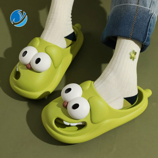 Mo Dou Slippers EVA Soft Sole Home Shoes Non-slip Fuuny Cartoon Big Eye Cozy Breathable Toe-wrapped