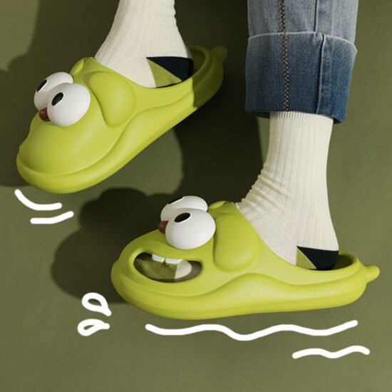 Mo Dou Slippers EVA Soft Sole Home Shoes Non-slip Fuuny Cartoon Big Eye Cozy Breathable Toe-wrapped - Image 4