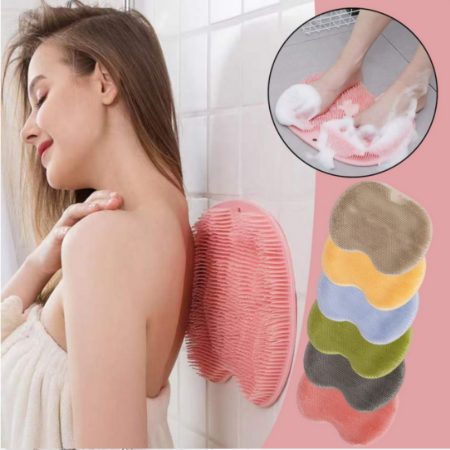 Bath Mat Back Massage Brush Silicone Foot Wash Body Cleaning Massage Scraper Non-slip Bathing Tool Exfoliating Shower