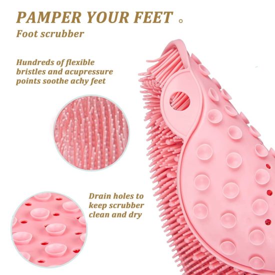 Bath Mat Back Massage Brush Silicone Foot Wash Body Cleaning Massage Scraper Non-slip Bathing Tool Exfoliating Shower - Image 5