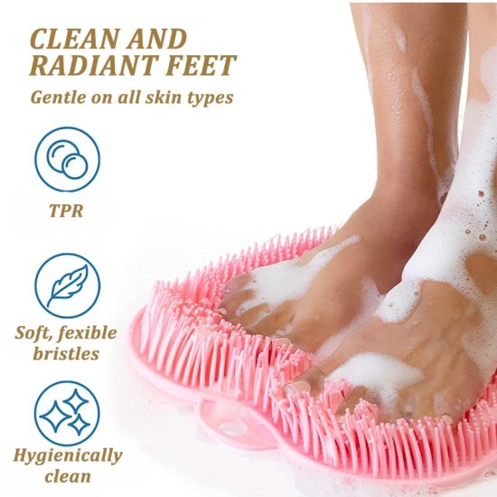 Bath Mat Back Massage Brush Silicone Foot Wash Body Cleaning Massage Scraper Non-slip Bathing Tool Exfoliating Shower - Image 4