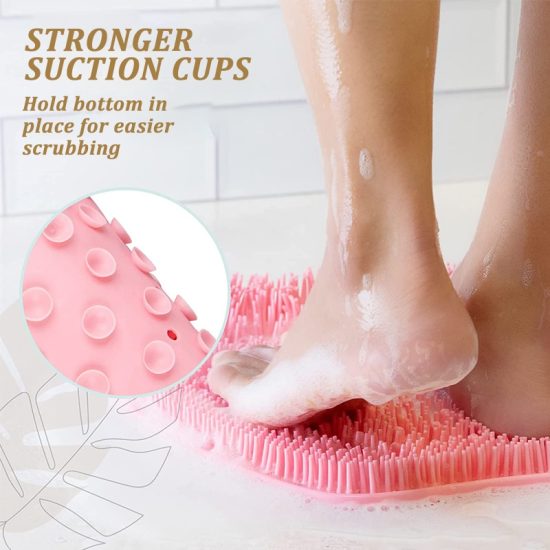 Bath Mat Back Massage Brush Silicone Foot Wash Body Cleaning Massage Scraper Non-slip Bathing Tool Exfoliating Shower - Image 3