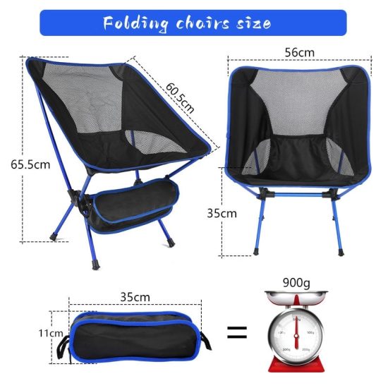 Folding Chair High Load Outdoor Camping Chair Portable Beach Hiking Picnic Seat Travel Ultralight Fishing Tool - Image 2
