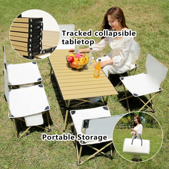 Tables Chairs Barbecue Camping Table Stall Folding Square Table Rolls Table Picnic Table Chair - Image 3
