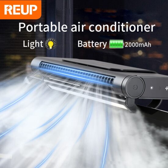 Portable Air Conditioner Rechargeable Electric fan Adjustable Misting Air Cooler Night Light Quiet