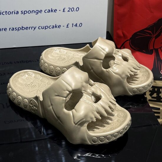 Skull Design Slippers Summer Fun Novelty Slide Thick Sole Platform Beach Non Slip Men Women Cloud Sandal