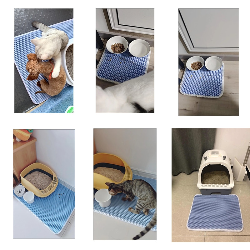 Cat Litter Mat With Gift Double Layer Waterproof Pet Litter Box Mat Non-slip Sand Cat Pad Washable