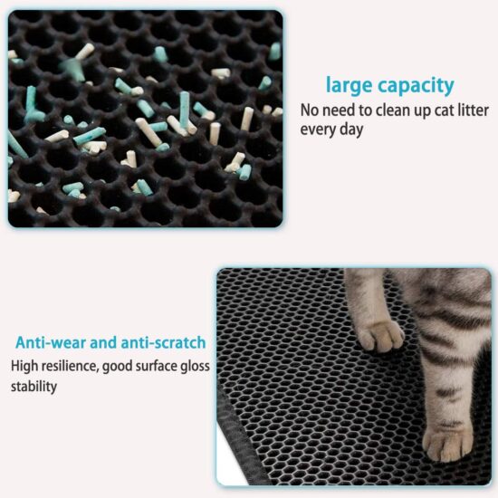 Cat Litter Mat With Gift Double Layer Waterproof Pet Litter Box Mat Non-slip Sand Cat Pad Washable - Image 4