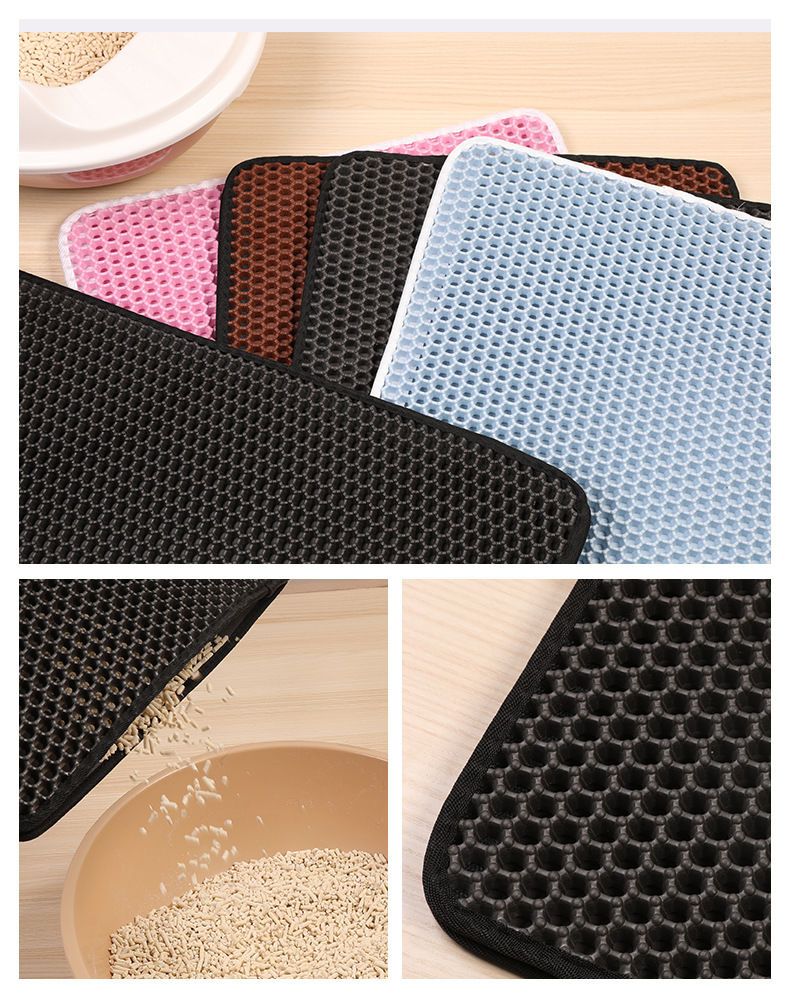 Cat Litter Mat With Gift Double Layer Waterproof Pet Litter Box Mat Non-slip Sand Cat Pad Washable