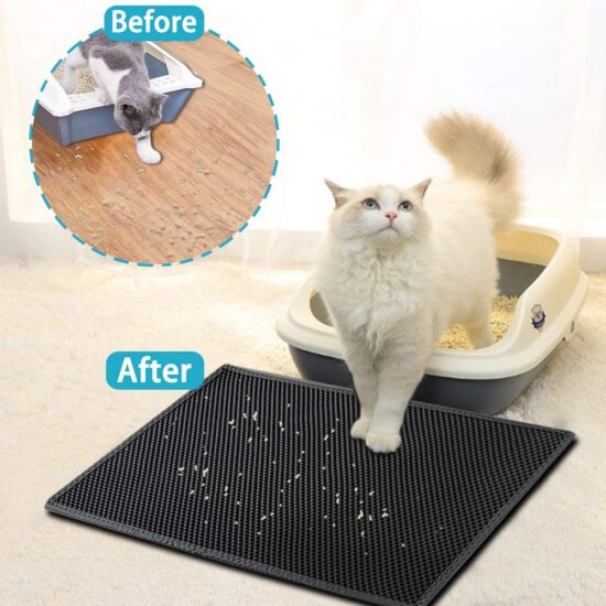 Cat Litter Mat With Gift Double Layer Waterproof Pet Litter Box Mat Non-slip Sand Cat Pad Washable - Image 2