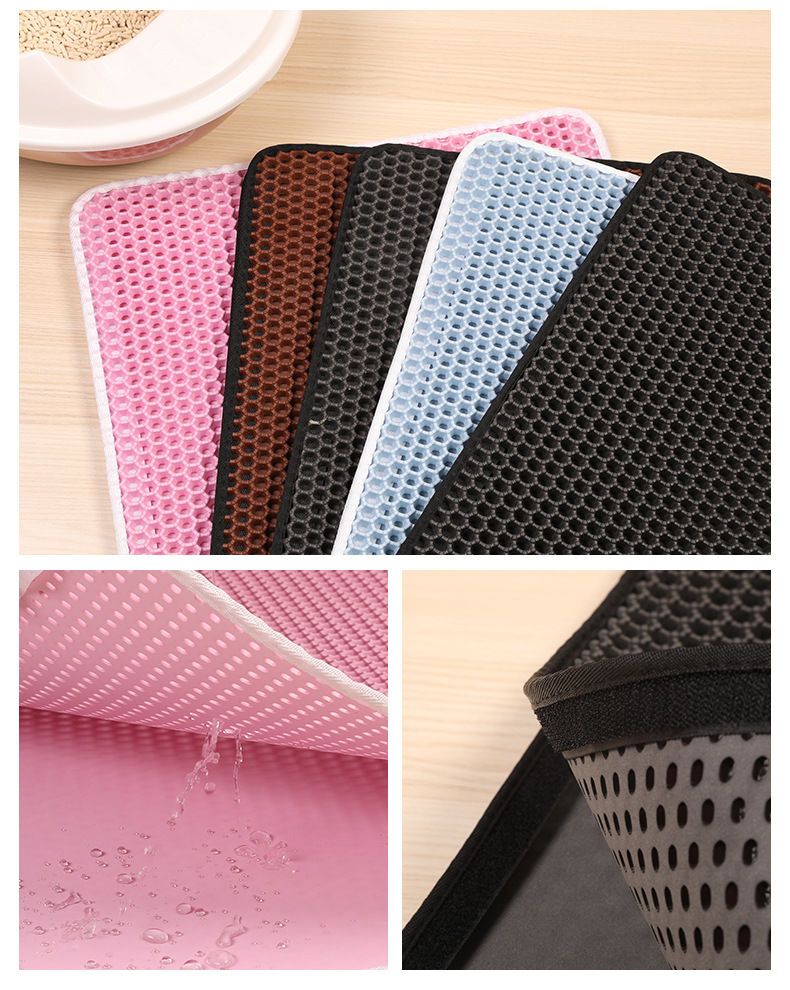 Cat Litter Mat With Gift Double Layer Waterproof Pet Litter Box Mat Non-slip Sand Cat Pad Washable