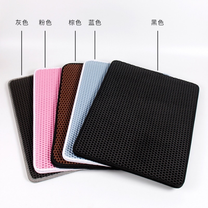 Cat Litter Mat With Gift Double Layer Waterproof Pet Litter Box Mat Non-slip Sand Cat Pad Washable